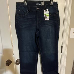 Dark wash jeans, size 14 petite straight leg